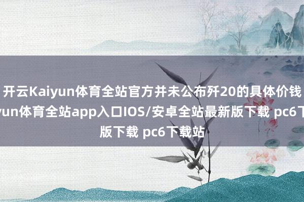 开云Kaiyun体育全站官方并未公布歼20的具体价钱-kaiyun体育全站app入口IOS/安卓全站最新版下载 pc6下载站