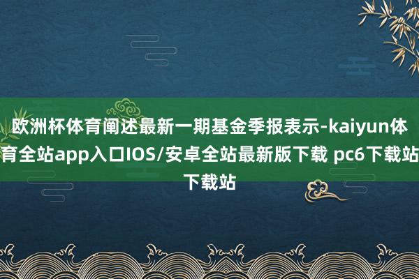 欧洲杯体育阐述最新一期基金季报表示-kaiyun体育全站app入口IOS/安卓全站最新版下载 pc6下载站