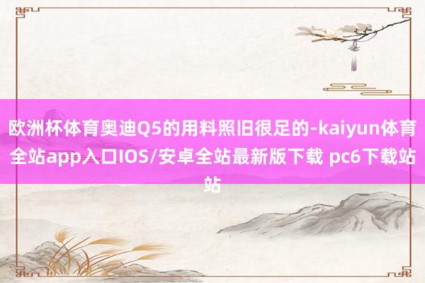 欧洲杯体育奥迪Q5的用料照旧很足的-kaiyun体育全站app入口IOS/安卓全站最新版下载 pc6下载站