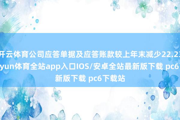 开云体育公司应答单据及应答账款较上年末减少22.23%-kaiyun体育全站app入口IOS/安卓全站最新版下载 pc6下载站