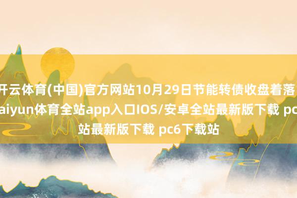 开云体育(中国)官方网站10月29日节能转债收盘着落1.57%-kaiyun体育全站app入口IOS/安卓全站最新版下载 pc6下载站