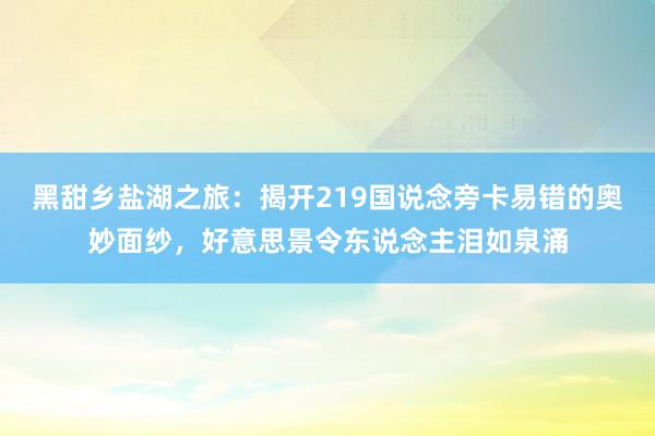 黑甜乡盐湖之旅：揭开219国说念旁卡易错的奥妙面纱，好意思景令东说念主泪如泉涌