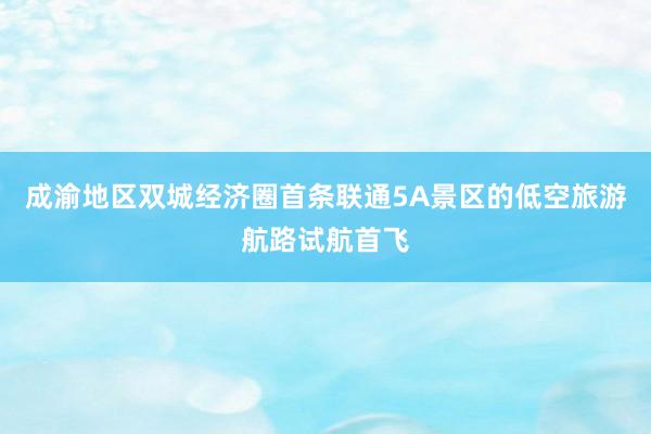 成渝地区双城经济圈首条联通5A景区的低空旅游航路试航首飞