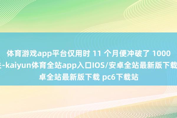 体育游戏app平台仅用时 11 个月便冲破了 1000 万辆的大关-kaiyun体育全站app入口IOS/安卓全站最新版下载 pc6下载站