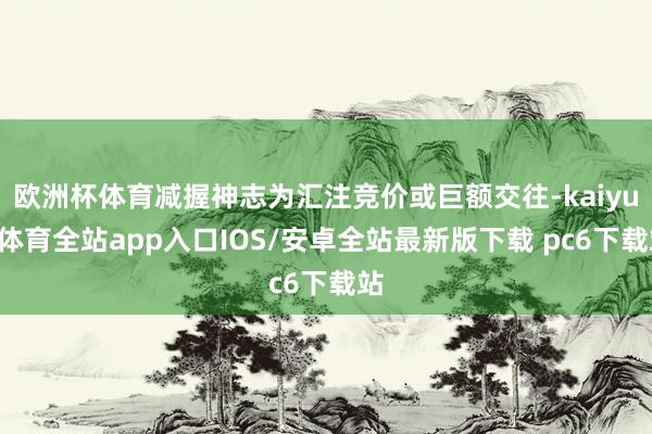 欧洲杯体育减握神志为汇注竞价或巨额交往-kaiyun体育全站app入口IOS/安卓全站最新版下载 pc6下载站