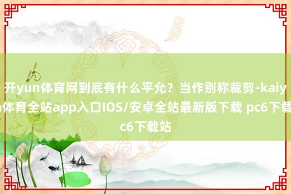 开yun体育网到底有什么平允？当作别称裁剪-kaiyun体育全站app入口IOS/安卓全站最新版下载 pc6下载站