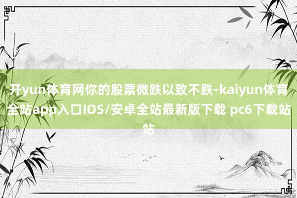 开yun体育网你的股票微跌以致不跌-kaiyun体育全站app入口IOS/安卓全站最新版下载 pc6下载站